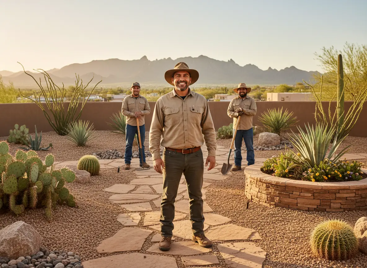 Carlos Mendoza and the Desert Ridge Landscaping crew